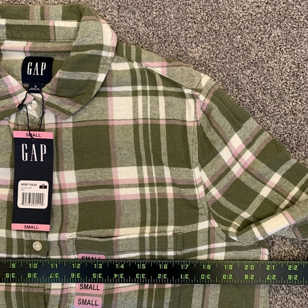 Gap Boyfriend Flannel Piper Button Up relaxed fit Shirt Top Size S Small - Picture 6 of 11